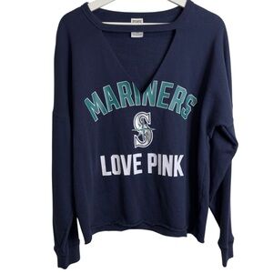 PINK Victoria’s Secret Exclusive MLB Seattle Mariners Graphic Navy Pull Over M